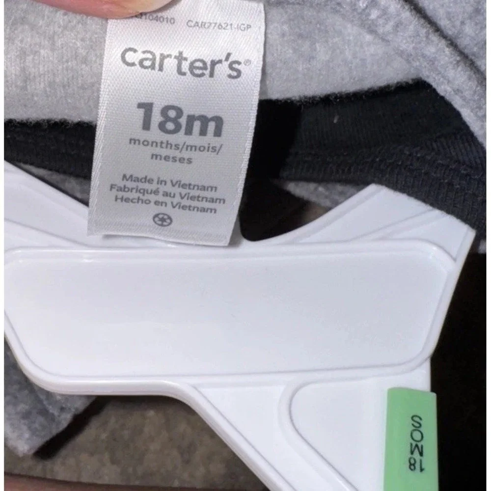 New Carter's‎ Girl 18 Months 18M Baby gray Black Red 3-piece Outfit Pants Shirt